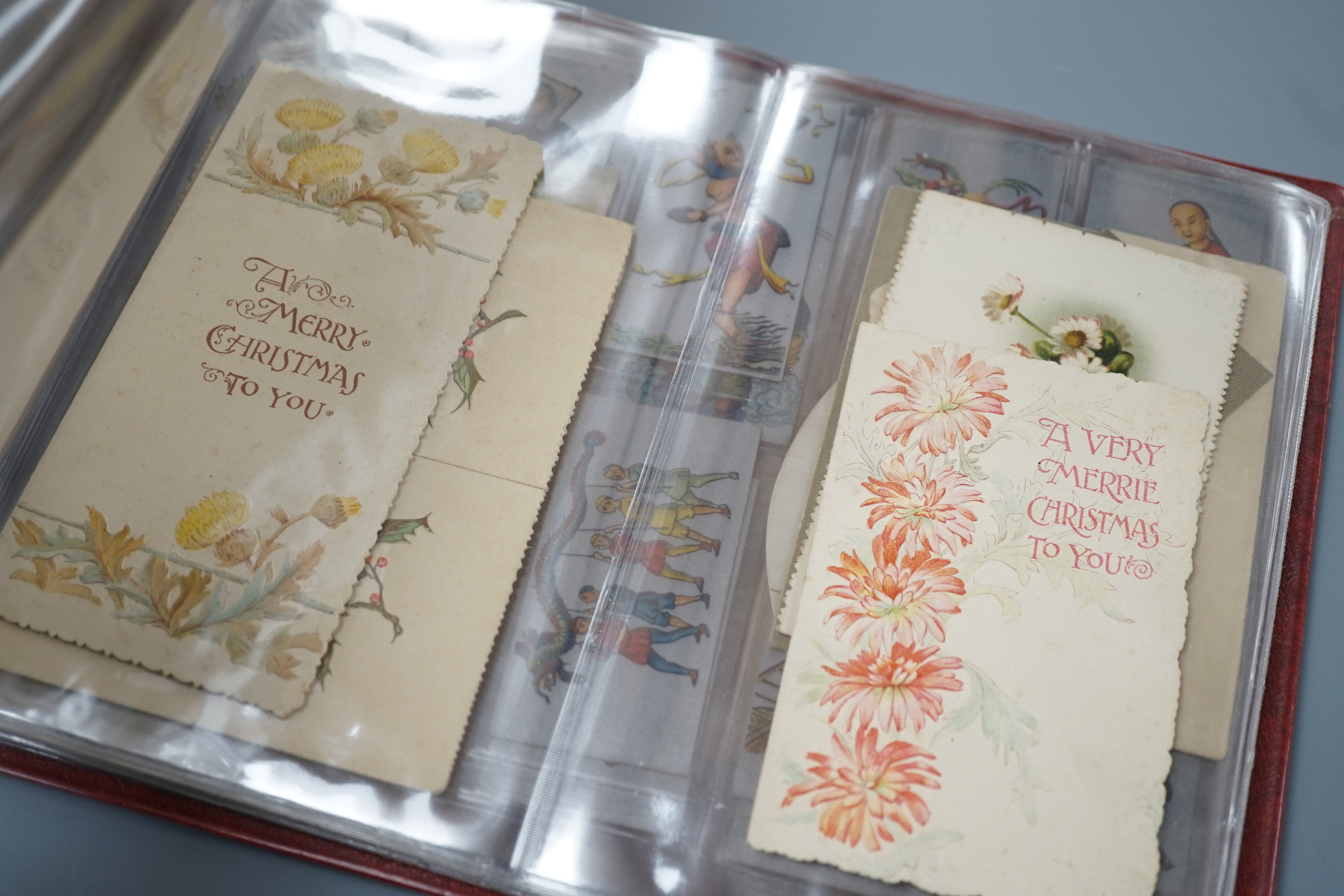 Five albums of Victorian greetings, Valentine and Christmas cards